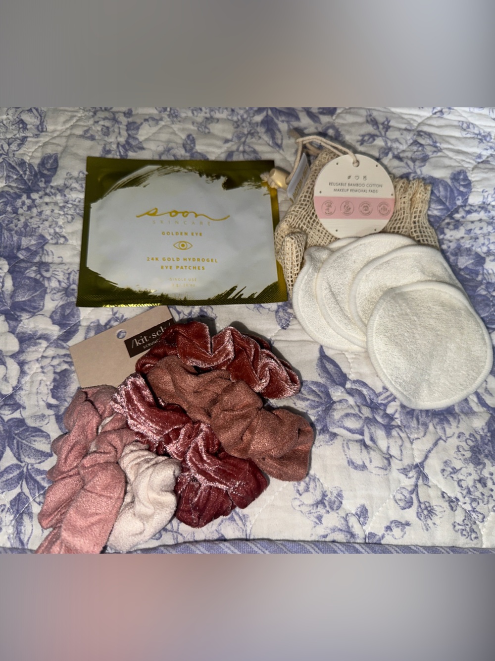 Velvet Scrunchie Set with Reusable Cotton Rounds